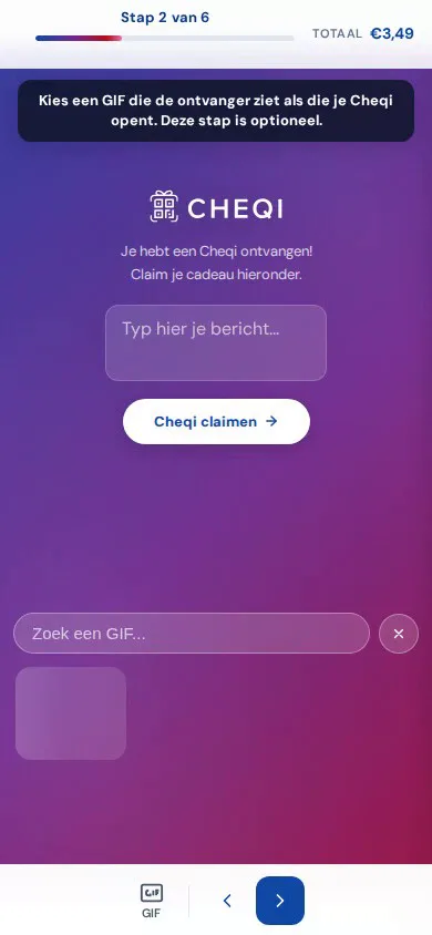 De ontvanger opent een klein feestje
